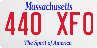 MA license plate 440XF0