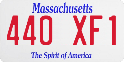 MA license plate 440XF1