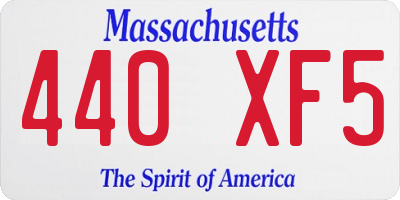 MA license plate 440XF5