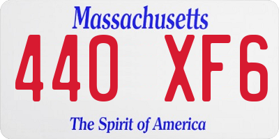 MA license plate 440XF6