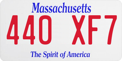 MA license plate 440XF7