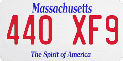 MA license plate 440XF9