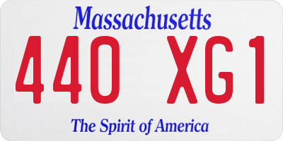 MA license plate 440XG1
