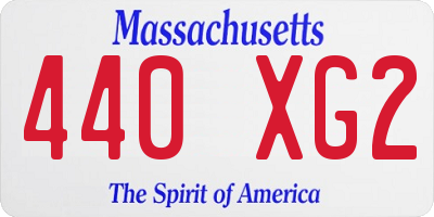 MA license plate 440XG2