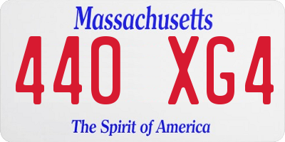 MA license plate 440XG4