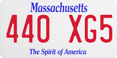 MA license plate 440XG5