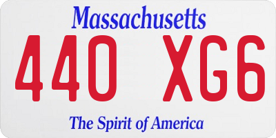 MA license plate 440XG6