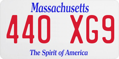 MA license plate 440XG9