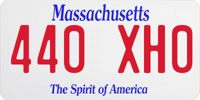 MA license plate 440XH0