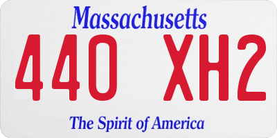 MA license plate 440XH2
