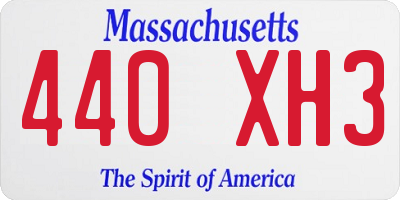MA license plate 440XH3