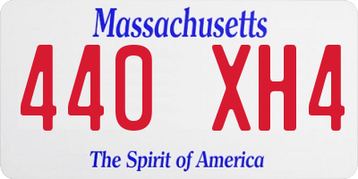 MA license plate 440XH4