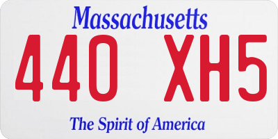 MA license plate 440XH5