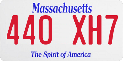 MA license plate 440XH7