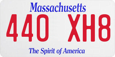 MA license plate 440XH8