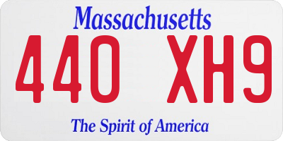 MA license plate 440XH9