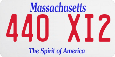 MA license plate 440XI2