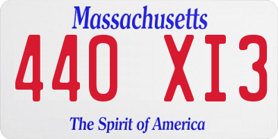MA license plate 440XI3