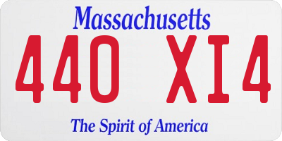 MA license plate 440XI4