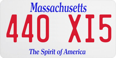 MA license plate 440XI5