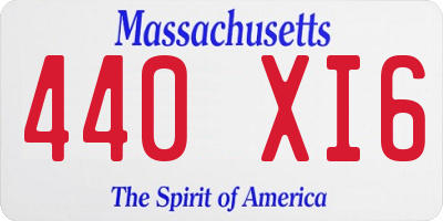 MA license plate 440XI6