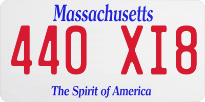 MA license plate 440XI8