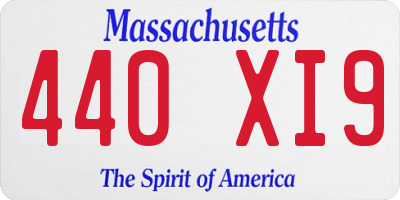 MA license plate 440XI9