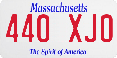 MA license plate 440XJ0