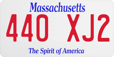 MA license plate 440XJ2