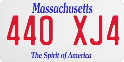 MA license plate 440XJ4