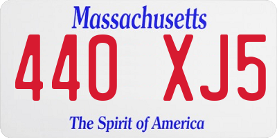 MA license plate 440XJ5
