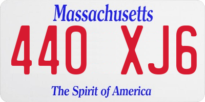 MA license plate 440XJ6