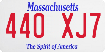 MA license plate 440XJ7