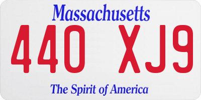 MA license plate 440XJ9