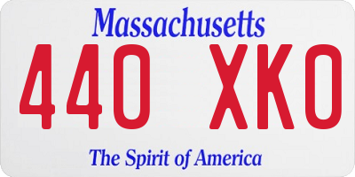 MA license plate 440XK0