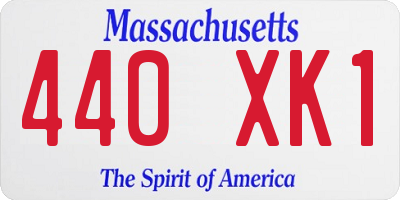 MA license plate 440XK1