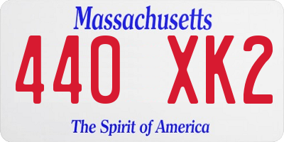 MA license plate 440XK2