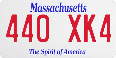 MA license plate 440XK4