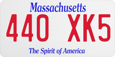 MA license plate 440XK5
