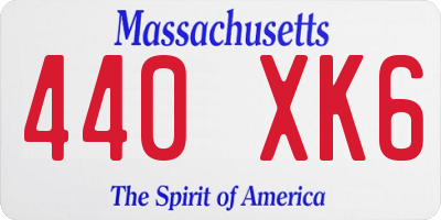 MA license plate 440XK6