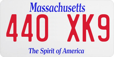 MA license plate 440XK9