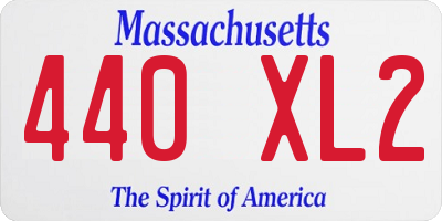 MA license plate 440XL2