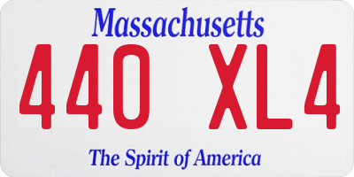 MA license plate 440XL4