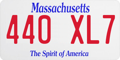 MA license plate 440XL7