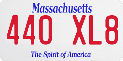 MA license plate 440XL8