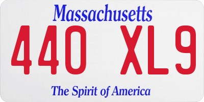MA license plate 440XL9