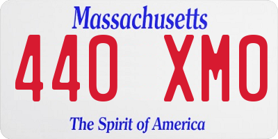 MA license plate 440XM0