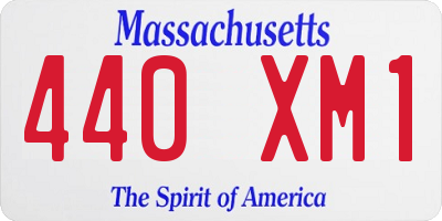 MA license plate 440XM1