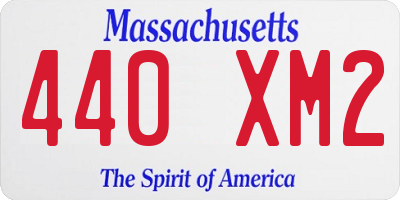 MA license plate 440XM2