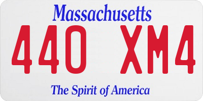 MA license plate 440XM4